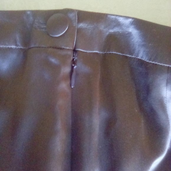 Brown satin evening skirt - Picture 3 of 8